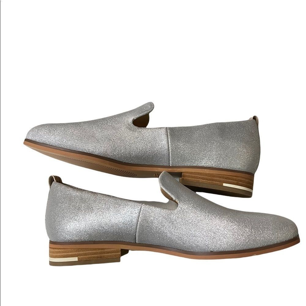Silver Glitter Slip-On Loafer for Women